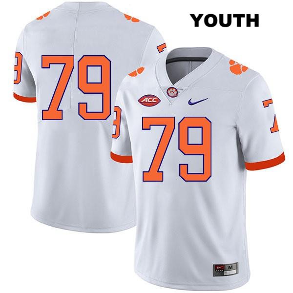 Youth Clemson Tigers #79 Jackson Carman Stitched White Legend Authentic Nike No Name NCAA College Football Jersey UAB2646YS